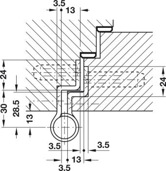 Preview: Objekttürband Edelstahl matt VN 5959/160 N für gefälzte flächenbündig einschlagende Objekttüren bis 120 kg Simonswerk